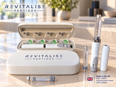 Revitalise Ipamorelin + CJC pen set with white case and cartridges