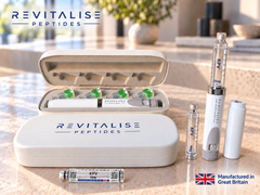 Revitalise KPV 10mg pen set with transparent colourless liquid