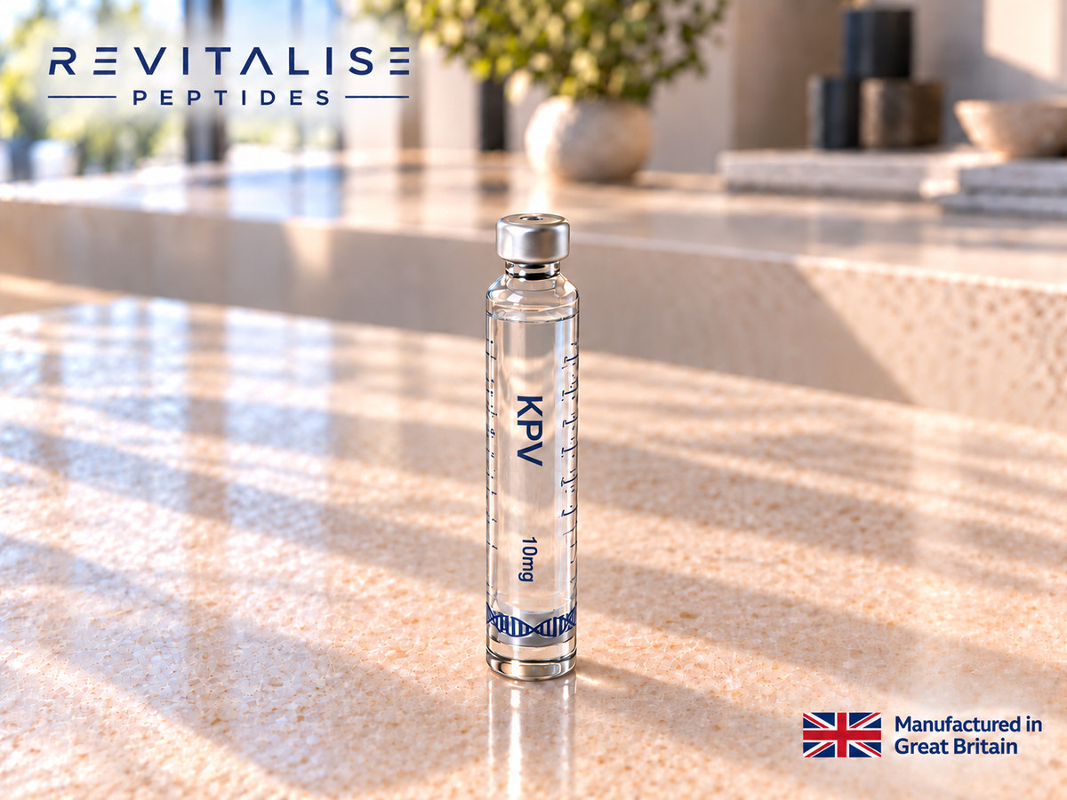 Revitalise KPV 10mg single cartridge with transparent colourless liquid