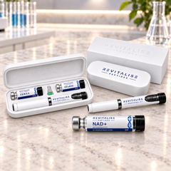 Mind Stack Research Pen Set on a marble laboratory counter