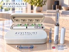 Revitalise Tesamorelin 20mg pen set with white case and cartridges