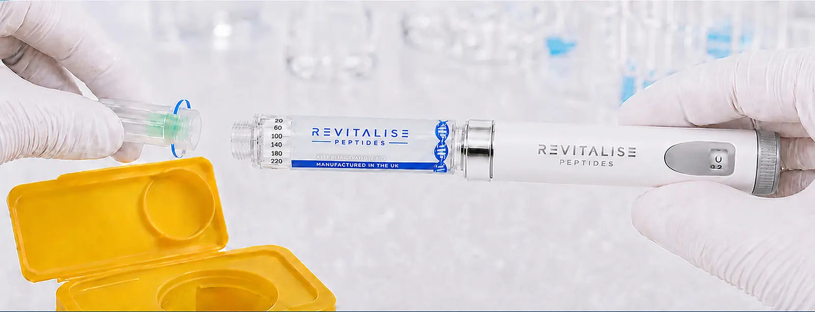 Remove the capped needle into an approved sharps container